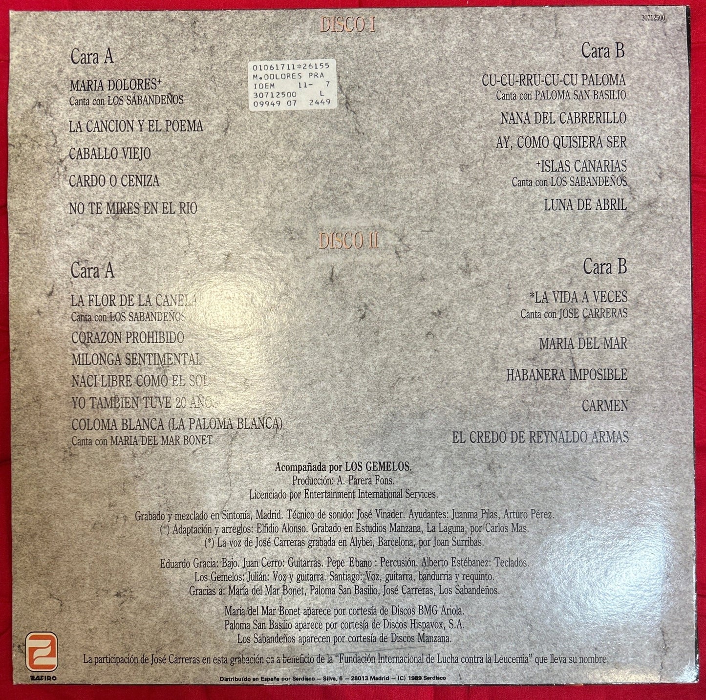 LP Maria Dolores Pradera ‎– Maria Dolores 2ª Mano (Producto exclusivo recogida en tienda) - DISCOS NAKASHA