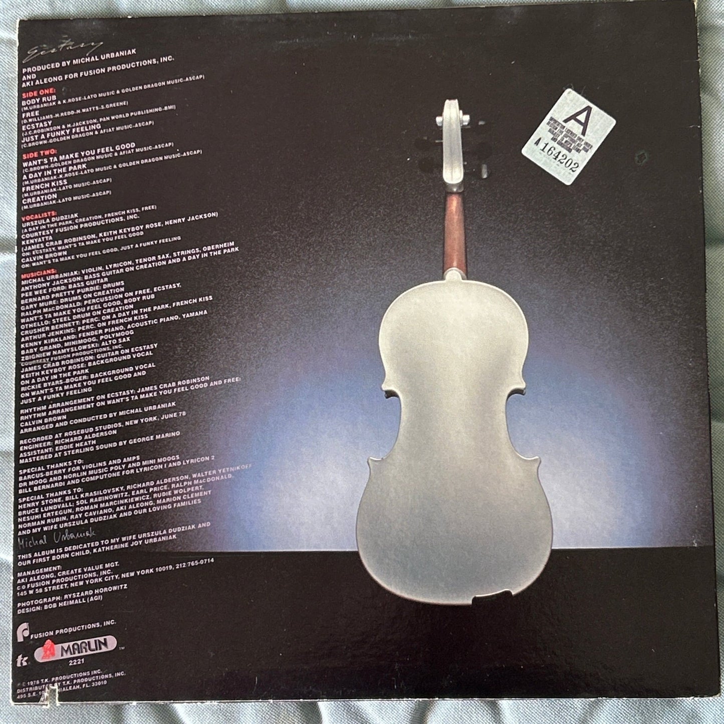 LP Michal Urbaniak – Ecstasy 2ª Mano - DISCOS NAKASHA