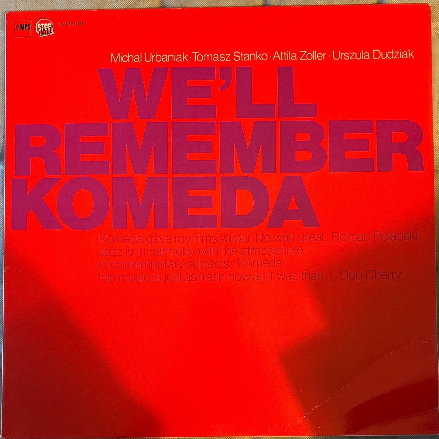 LP Michal Urbaniak · Tomasz Stanko · Attila Zoller · Urszula Dudziak – We'll Remember Komeda 2ª Mano - DISCOS NAKASHA
