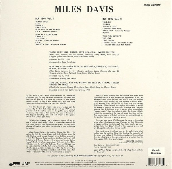 LP Miles Davis ‎– Volume 1 Nuevo precintado - DISCOS NAKASHA