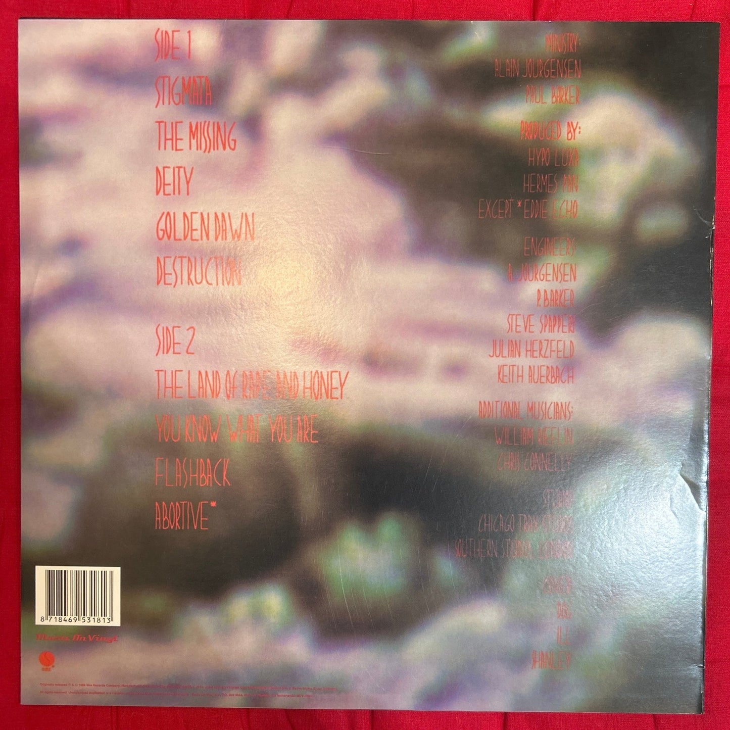 LP Ministry ‎– The Land Of Rape And Honey 2ª Mano - DISCOS NAKASHA