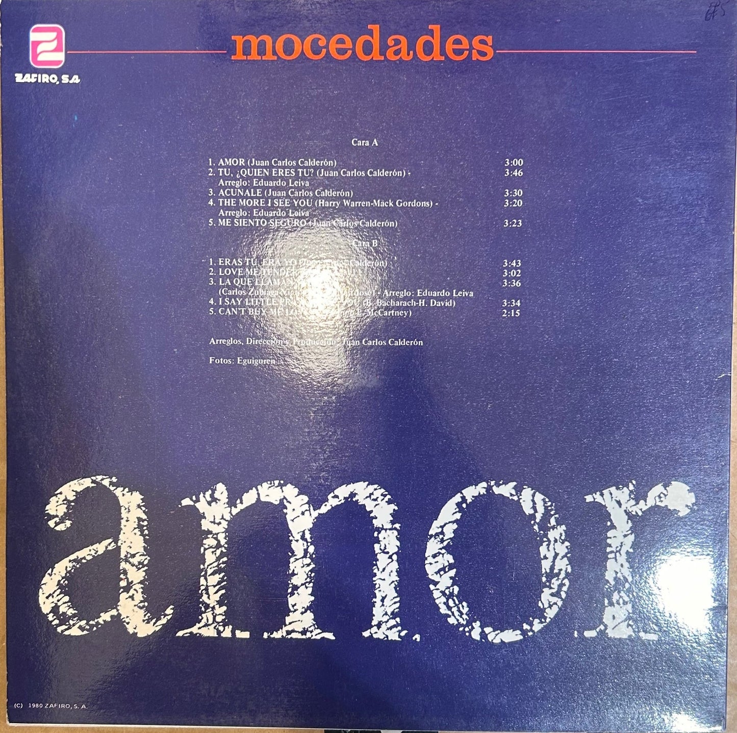 LP Mocedades ‎– Amor 2ª Mano (Producto exclusivo recogida en tienda) - DISCOS NAKASHA
