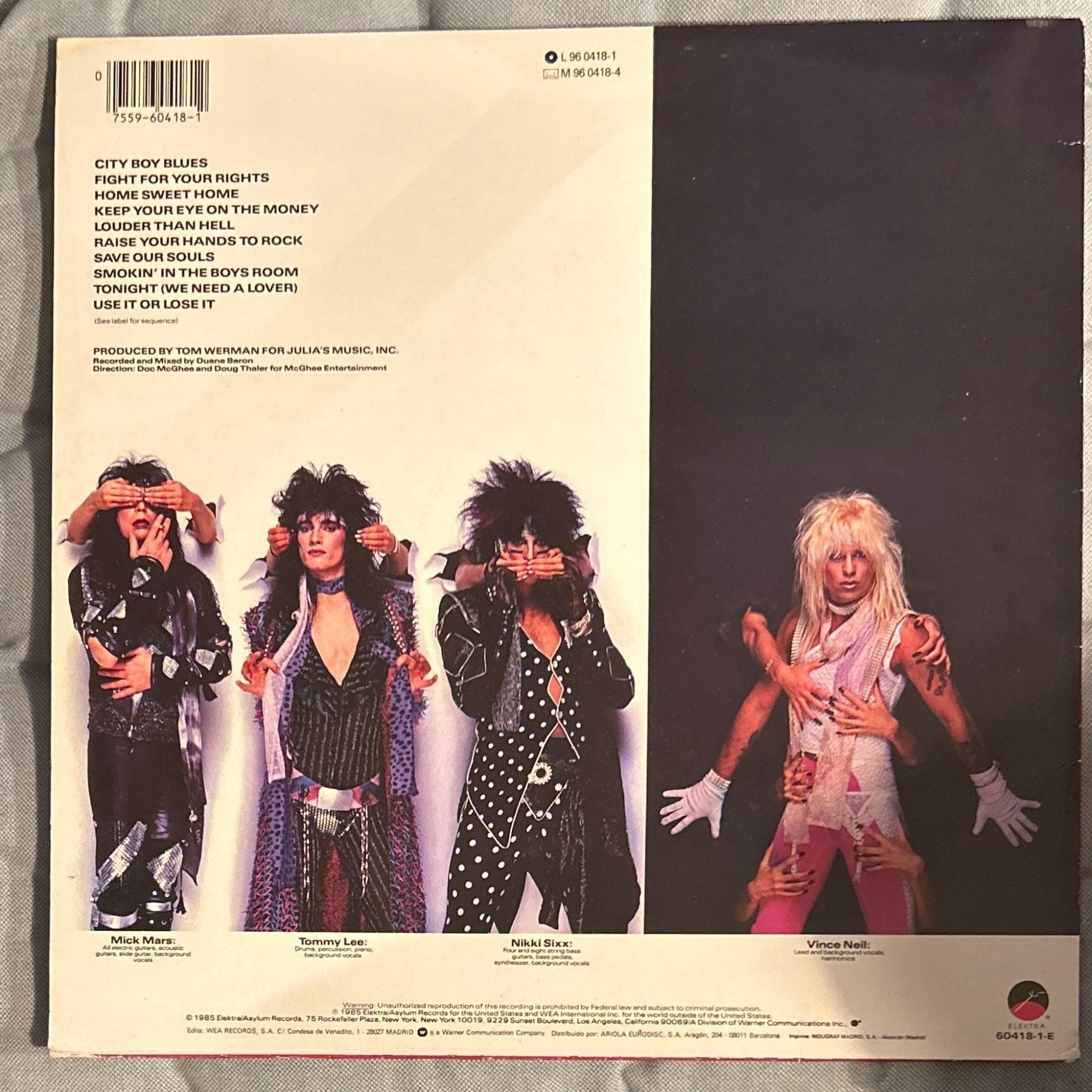 LP Motley Crue ‎– Theatre Of Pain 2ª Mano - DISCOS NAKASHA