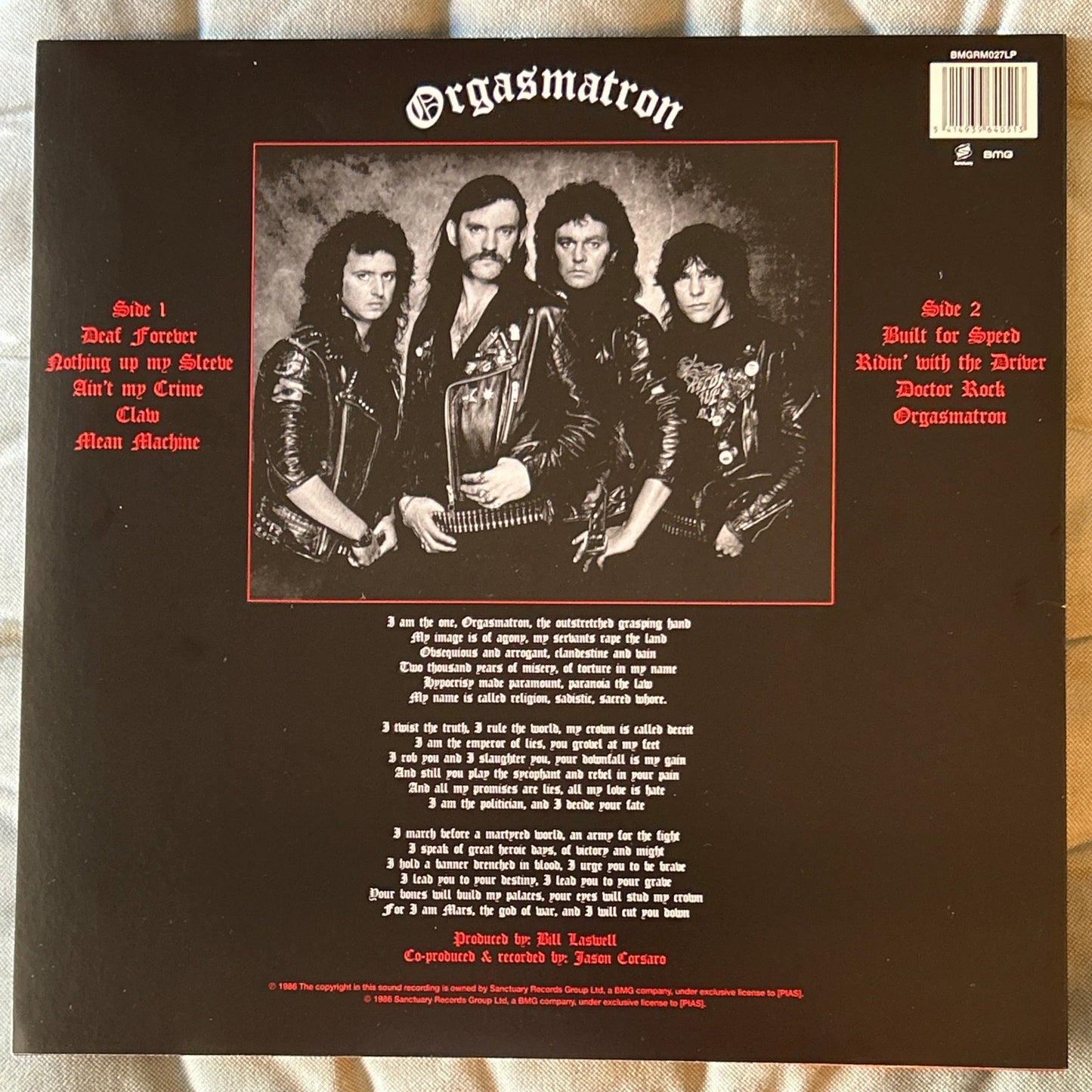 LP Motorhead ‎– Orgasmatron 2ª mano - DISCOS NAKASHA