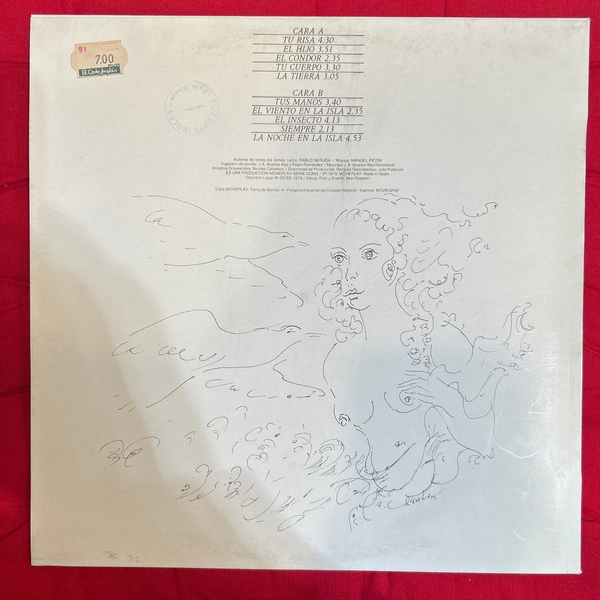 LP Olga Manzano Y Manuel Picón ‎– Poemas De Amor - Los Versos Del Capitán - Pablo Neruda 2ª mano (Producto exclusivo recogida en tienda) - DISCOS NAKASHA