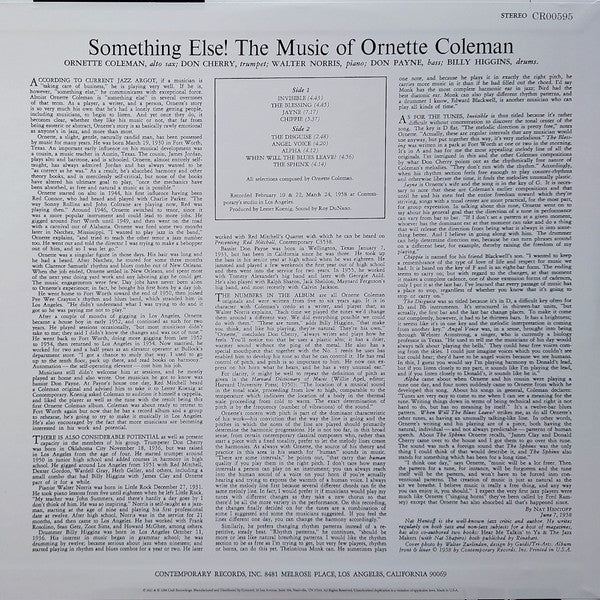 LP Ornette Coleman – Something Else!!!! Nuevo precintado - DISCOS NAKASHA
