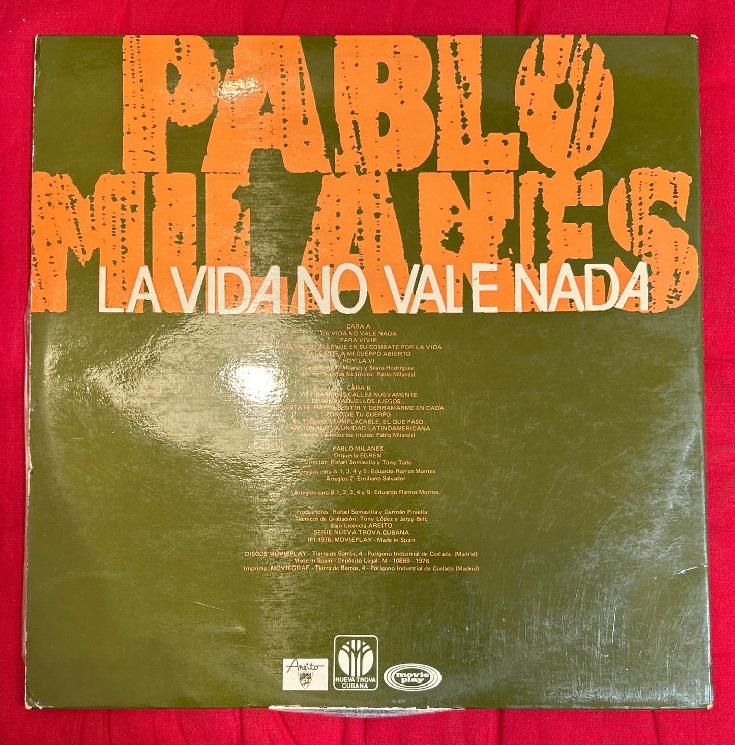 LP Pablo Milanes ‎– La Vida No Vale Nada 2ª Mano - DISCOS NAKASHA
