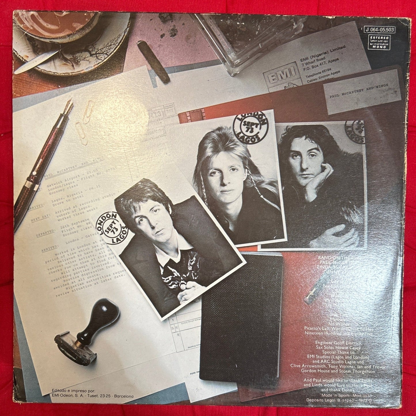 LP Paul McCartney & Wings ‎– Band On The Run 2ª mano - DISCOS NAKASHA