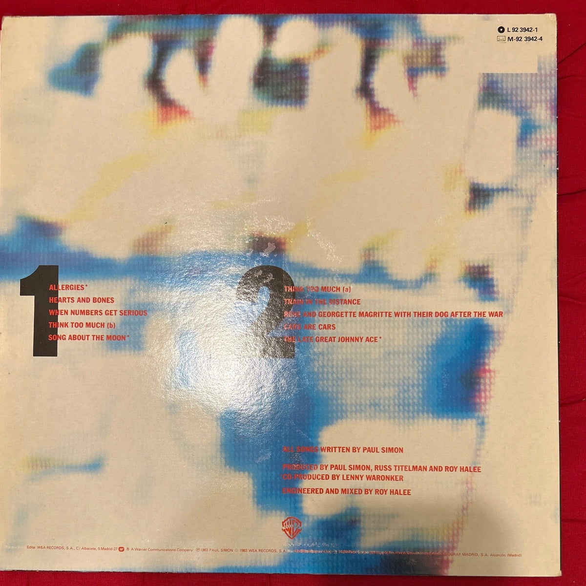 LP Paul Simon – Hearts And Bones 2ª Mano - DISCOS NAKASHA