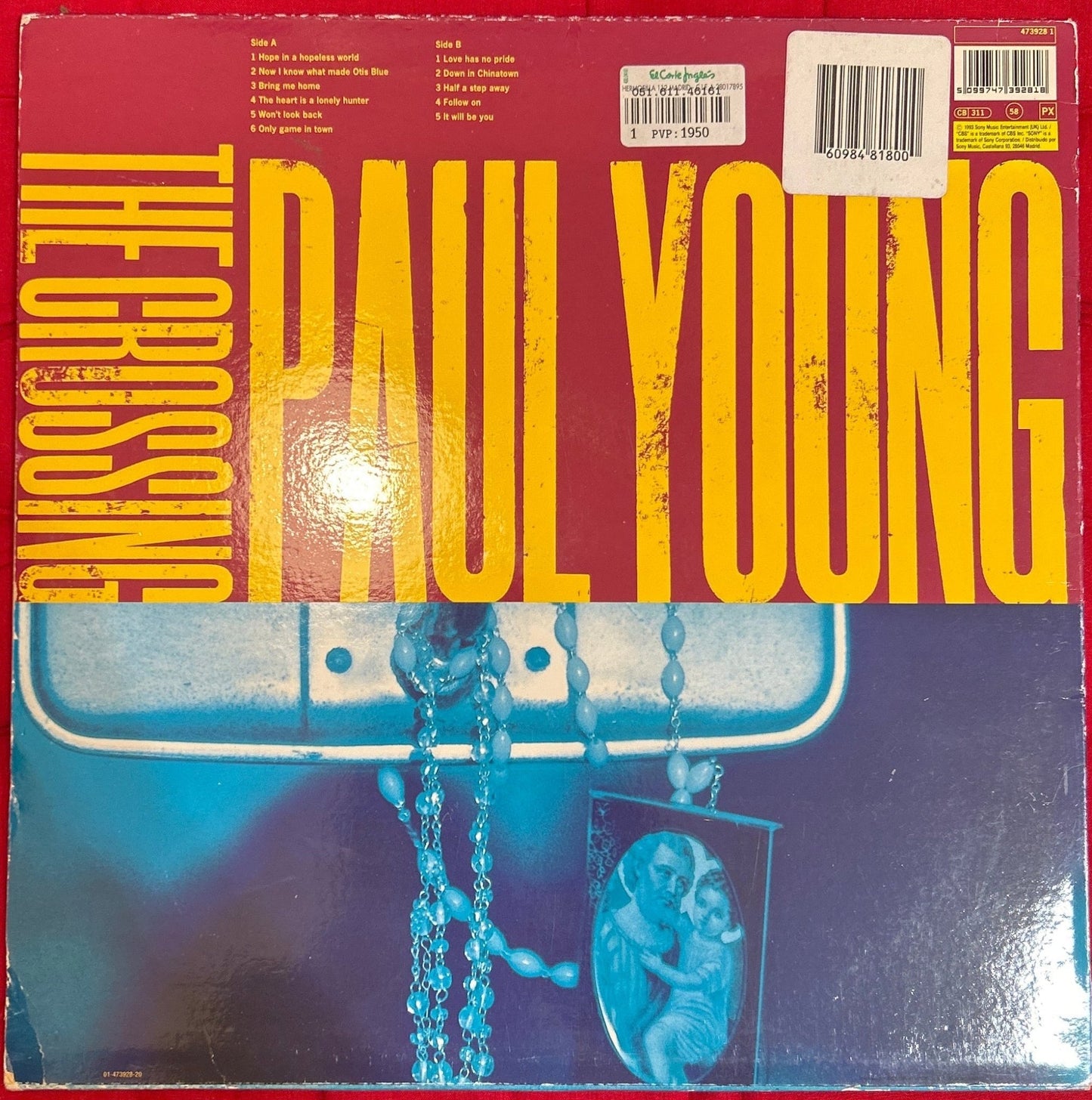 LP Paul Young ‎– The Crossing 2ª Mano - DISCOS NAKASHA