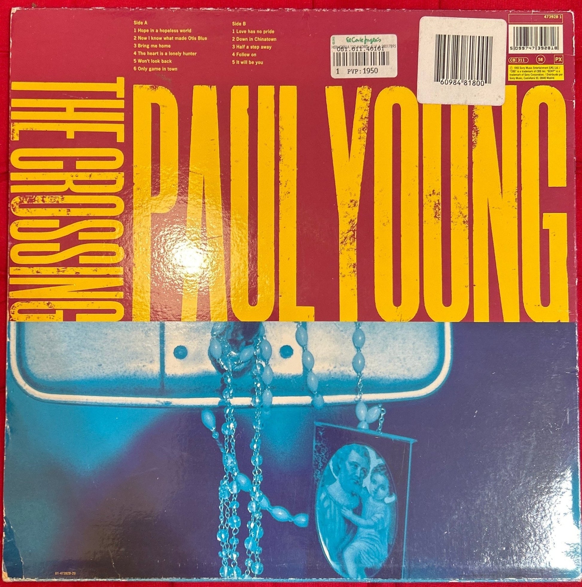 LP Paul Young ‎– The Crossing 2ª Mano - DISCOS NAKASHA