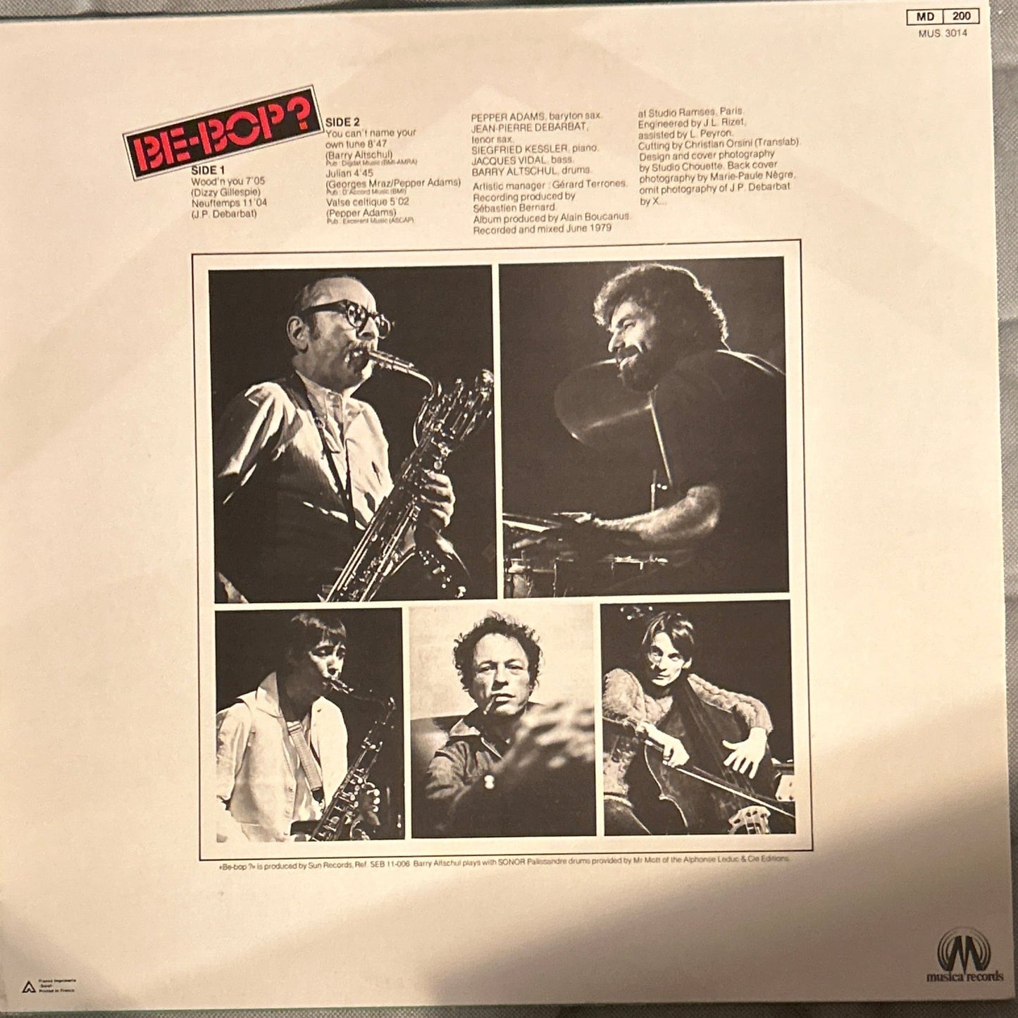 LP Pepper Adams & Barry Altschul ‎– Be-Bop? 2ª Mano - DISCOS NAKASHA