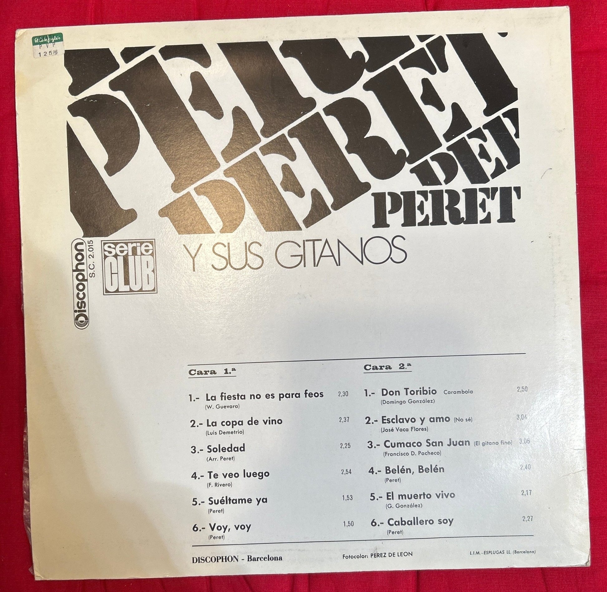 LP Peret ‎– Peret 2ª Mano (Producto exclusivo recogida en tienda) - DISCOS NAKASHA