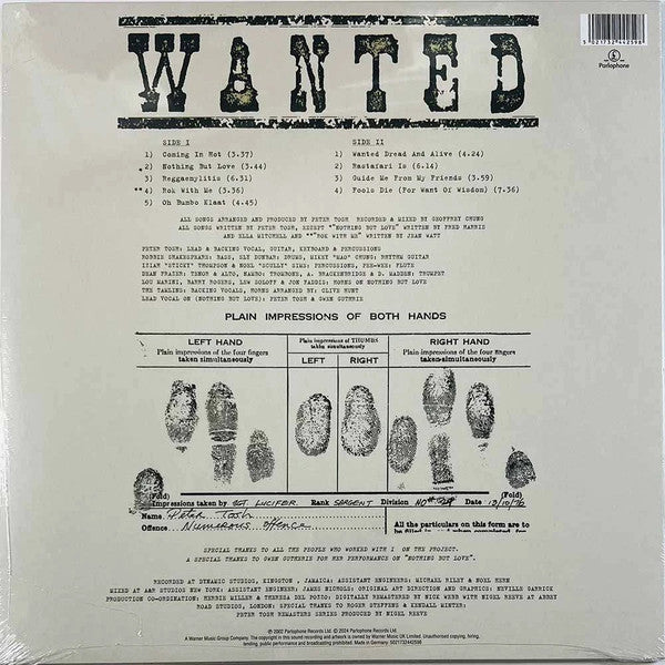 LP Peter Tosh ‎– Wanted Dread & Alive Nuevo precintado - DISCOS NAKASHA