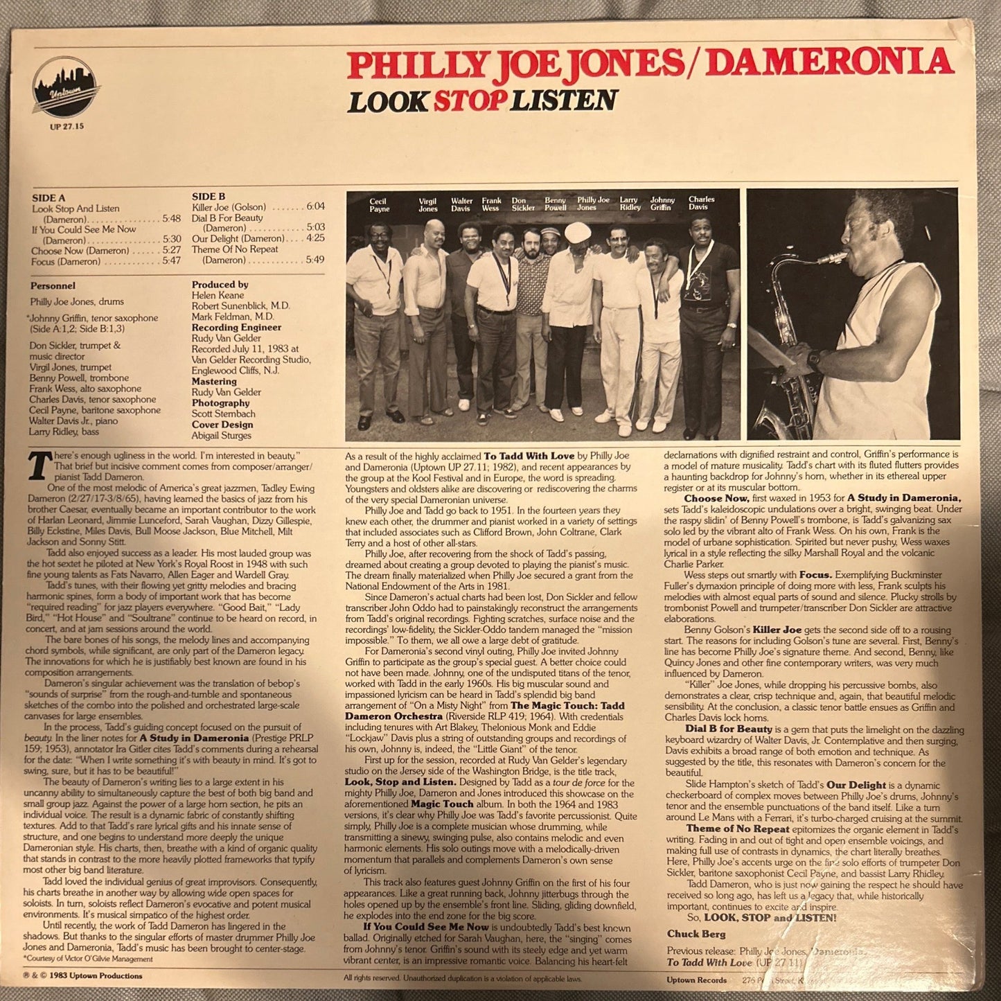 LP Philly Joe Jones / Dameronia Featuring Johnny Griffin ‎– Look Stop Listen 2ª Mano - DISCOS NAKASHA