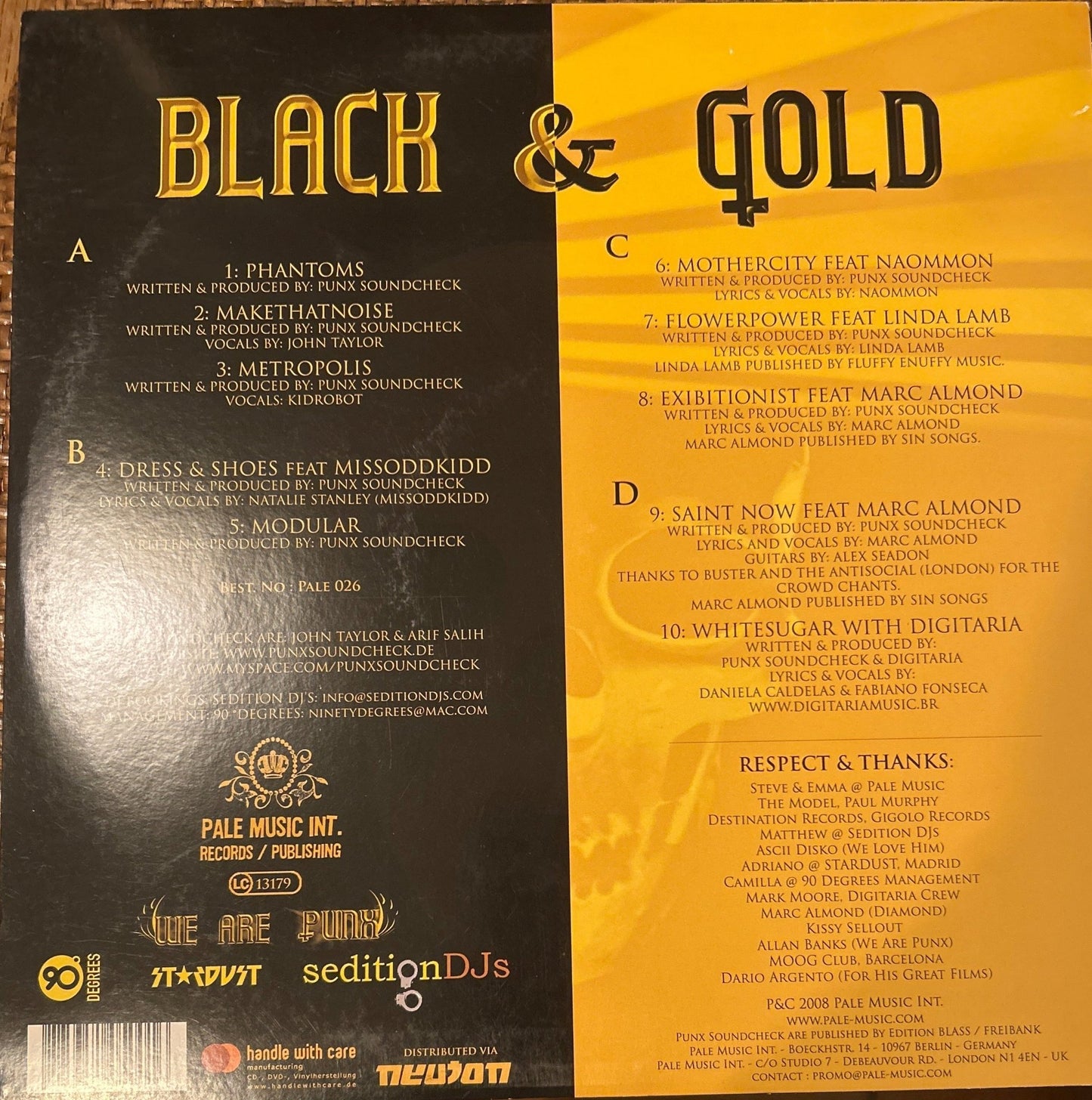 LP Punx Soundcheck – Black & Gold 2ª Mano - DISCOS NAKASHA
