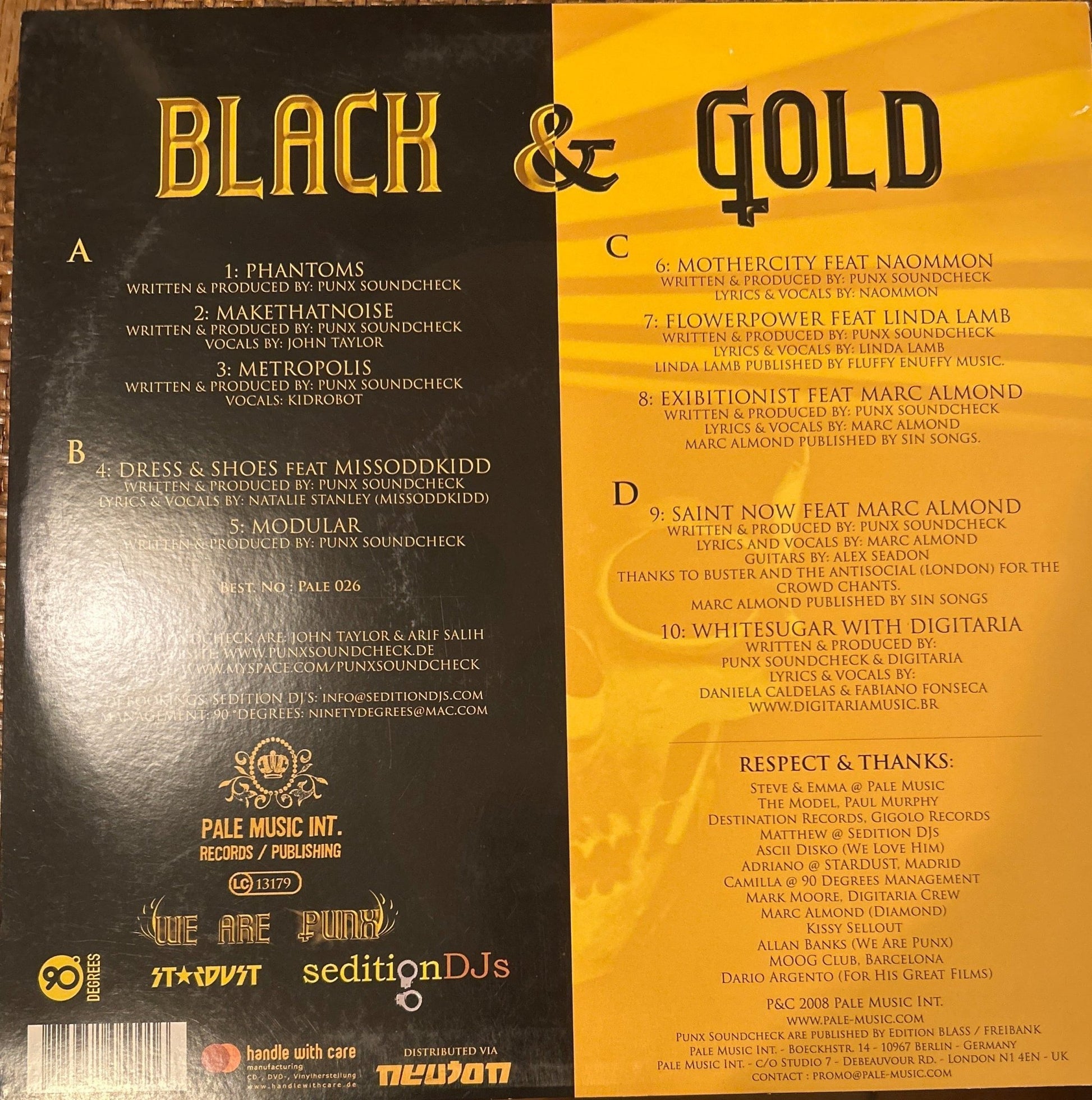 LP Punx Soundcheck – Black & Gold 2ª Mano - DISCOS NAKASHA
