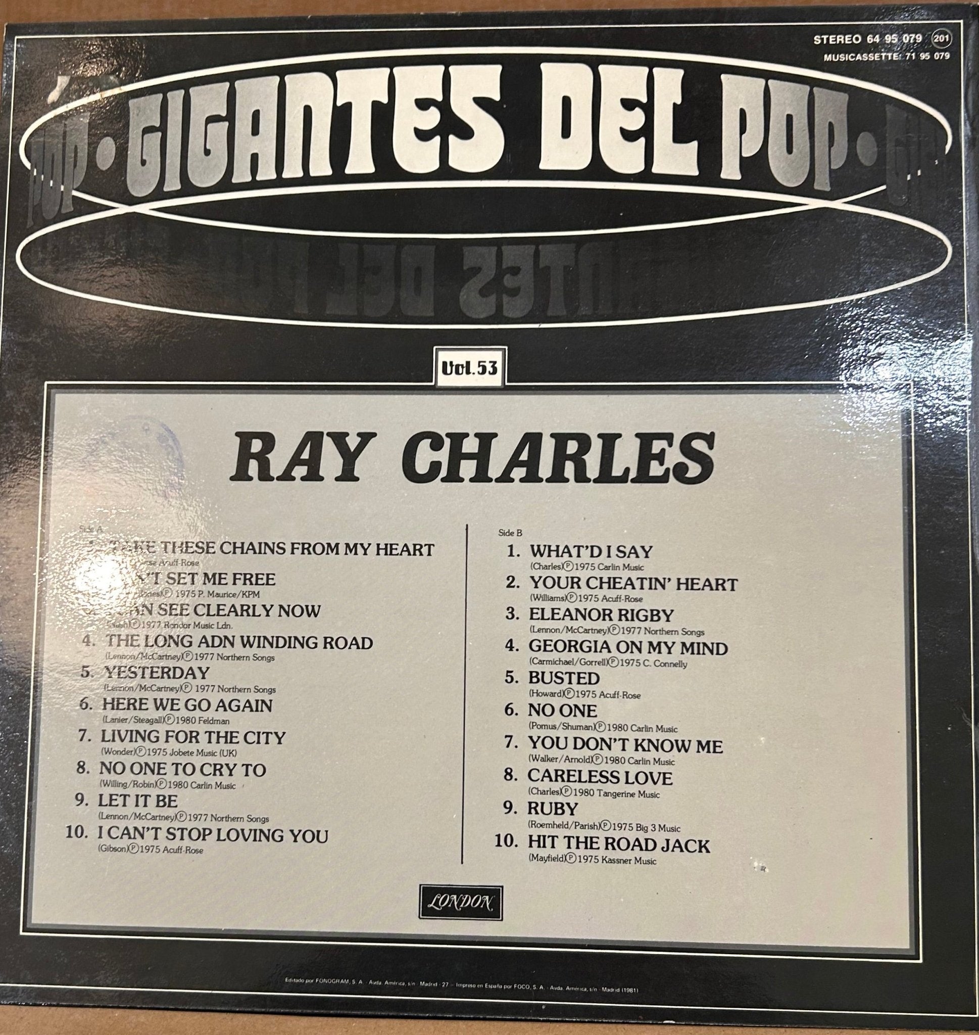 LP Ray Charles ‎– Gigantes Del Pop Nuevo precintado - DISCOS NAKASHA