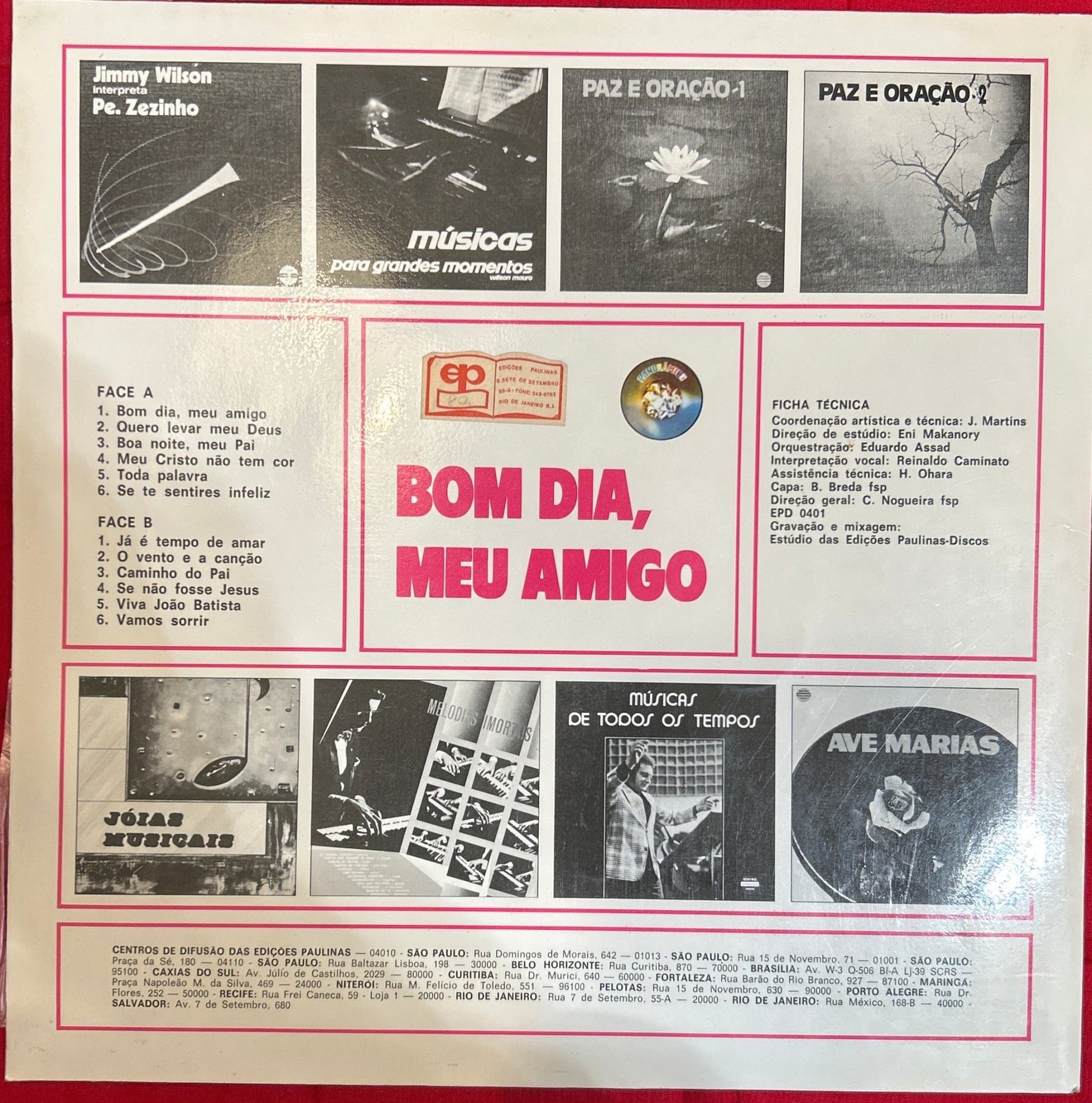 LP Reinaldo ‎– Bom Dia, Meu Amigo Ed. Brasileña 2ª Mano - DISCOS NAKASHA