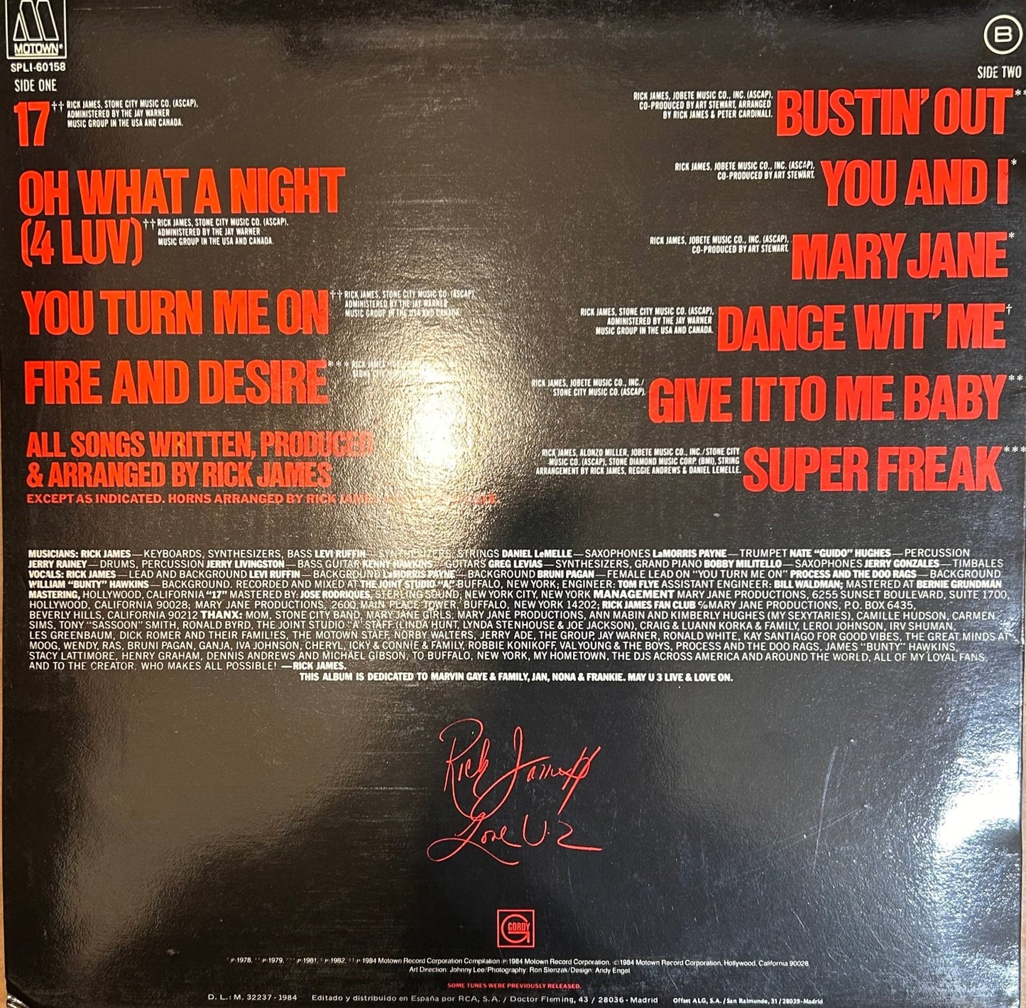LP Rick James ‎– Reflections 2ª Mano - DISCOS NAKASHA