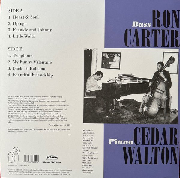 LP Ron Carter / Cedar Walton duo - Heart & Soul Nuevo precintado - DISCOS NAKASHA