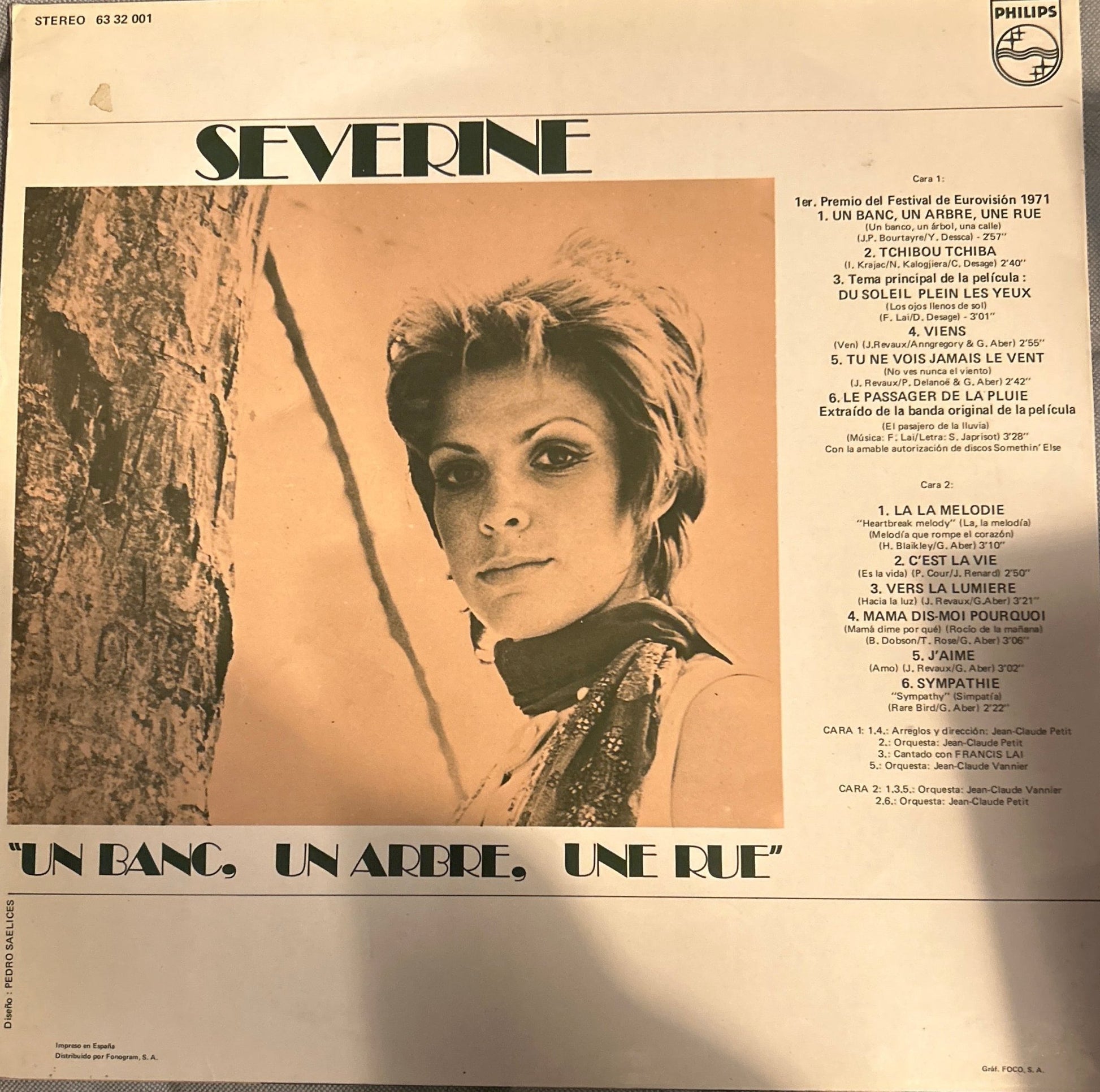 LP Severine ‎– Un Banc, Un Arbre, Une Rue = Un Banco, Un Arbol, Una Calle 2ª Mano - DISCOS NAKASHA