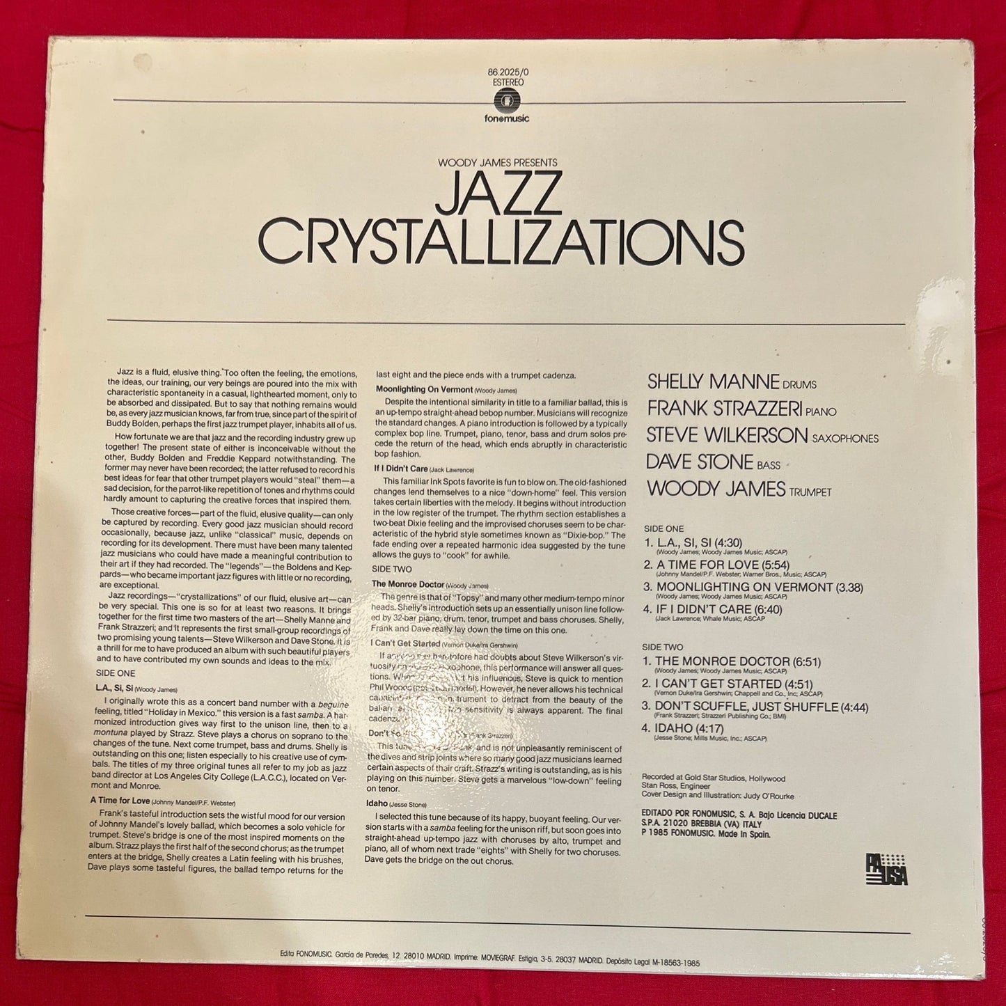 LP Shelly Manne, Frank Strazzeri, Steve Wilkerson, Dave Stone , Woody James ‎– Woody James Presents Jazz Crystallizations 2ª Mano - DISCOS NAKASHA