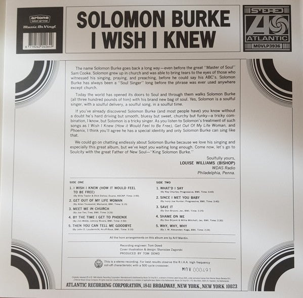 LP Solomon Burke – I Wish I Knew Nuevo precintado - DISCOS NAKASHA
