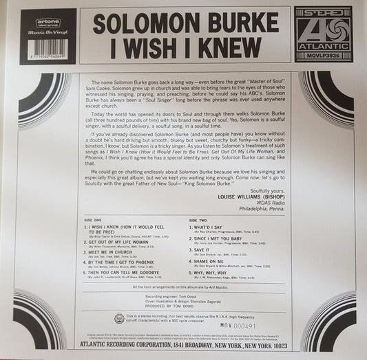 LP Solomon Burke – I Wish I Knew Nuevo precintado - DISCOS NAKASHA