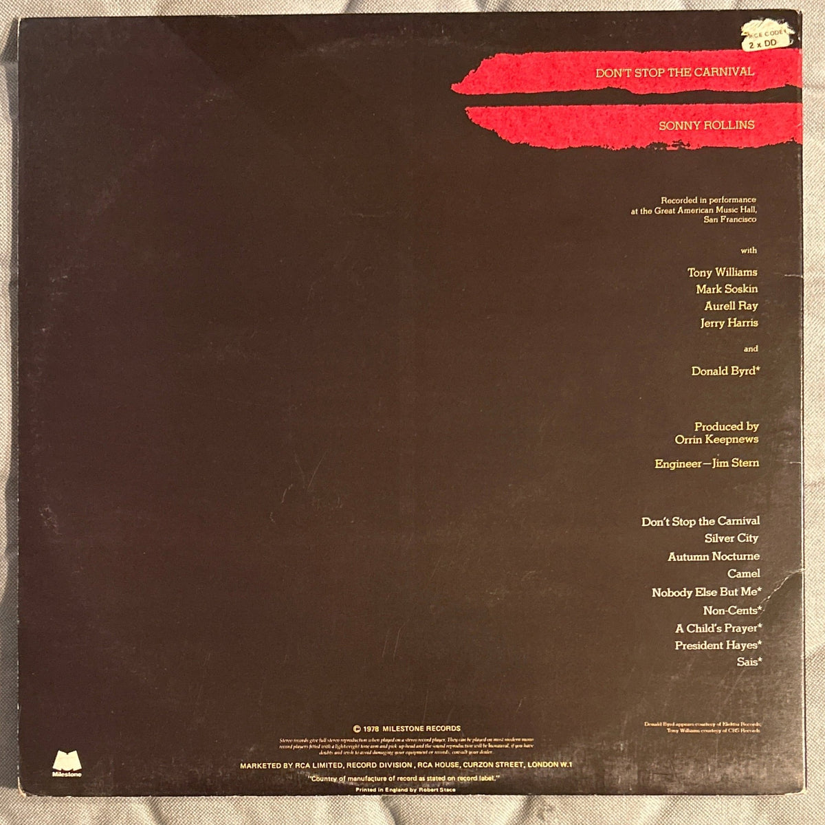 LP Sonny Rollins ‎– Don't Stop The Carnival 2ª Mano - DISCOS NAKASHA
