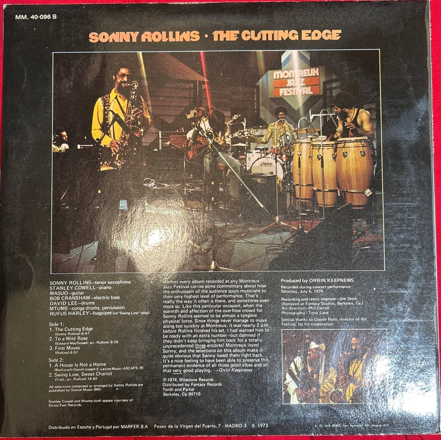LP Sonny Rollins ‎– The Cutting Edge 2ª Mano - DISCOS NAKASHA