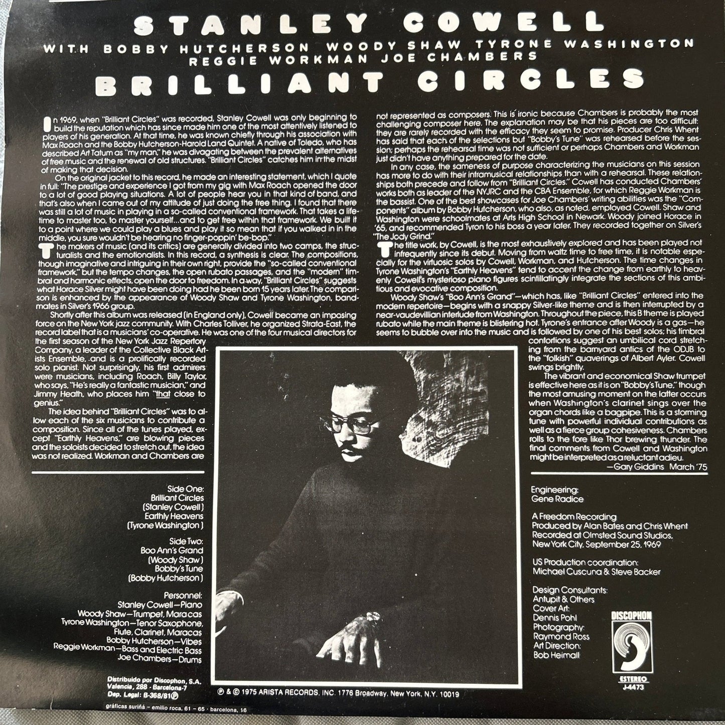 LP Stanley Cowell ‎– Brilliant Circles 2ª Mano - DISCOS NAKASHA