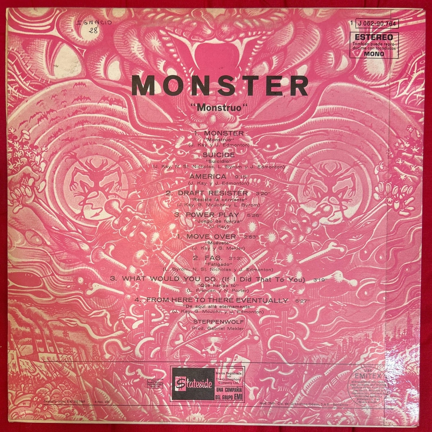 LP Steppenwolf ‎– Monster 2ª Mano - DISCOS NAKASHA