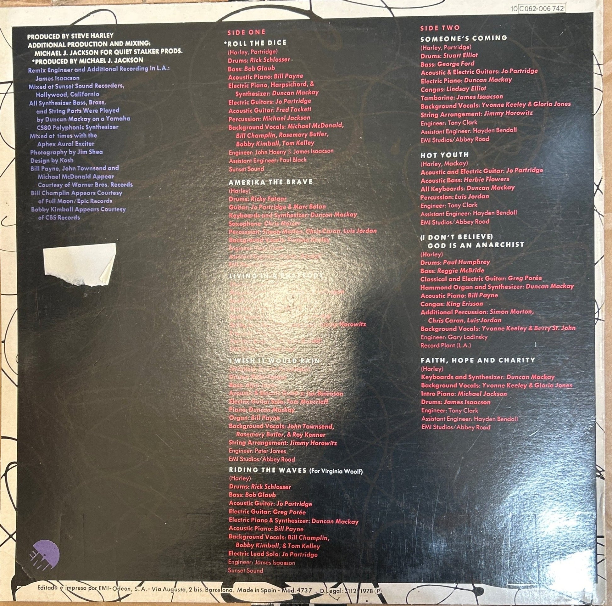 LP Steve Harley ‎– Hobo With A Grin 2ª Mano - DISCOS NAKASHA