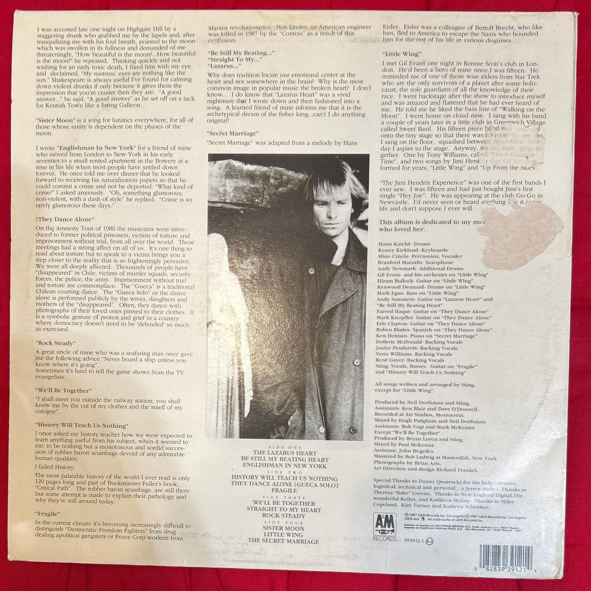 LP Sting ‎– ...Nothing Like The Sun 2ª Mano - DISCOS NAKASHA