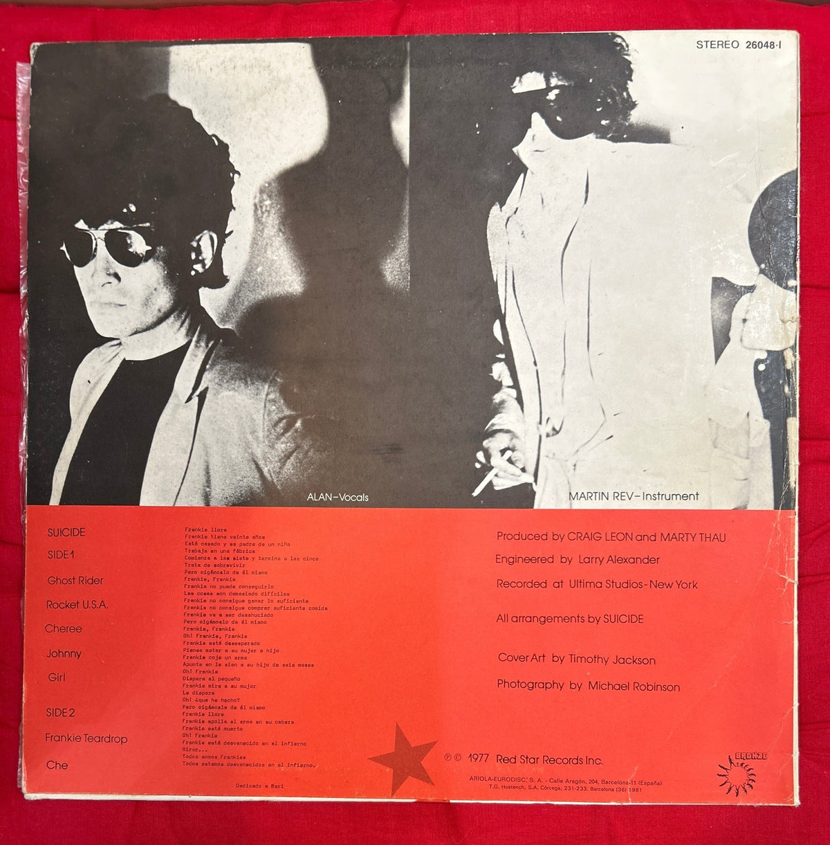 LP Suicide ‎– Suicide 2ª Mano - DISCOS NAKASHA