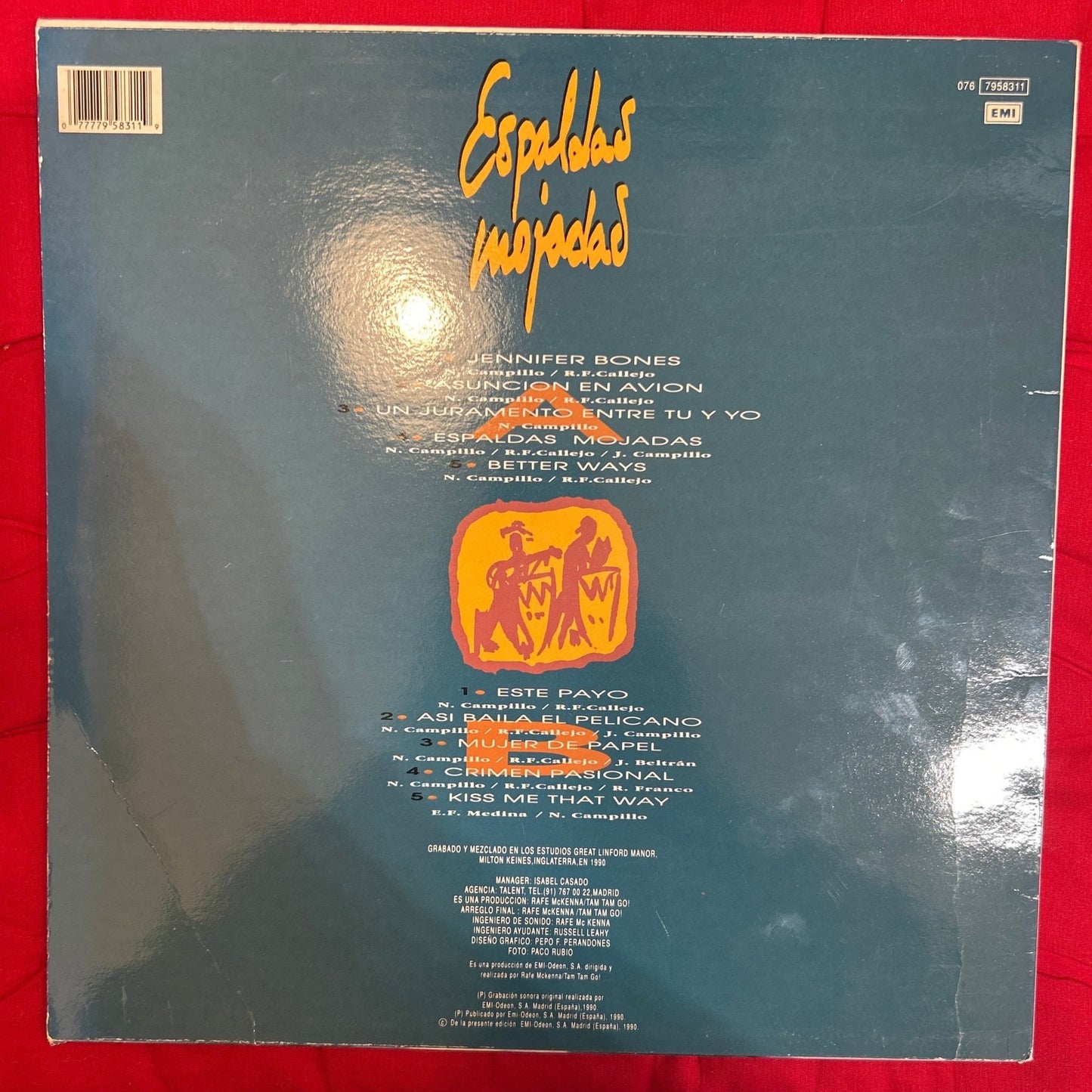 LP Tam Tam Go! ‎– Espaldas Mojadas 2ª mano - DISCOS NAKASHA