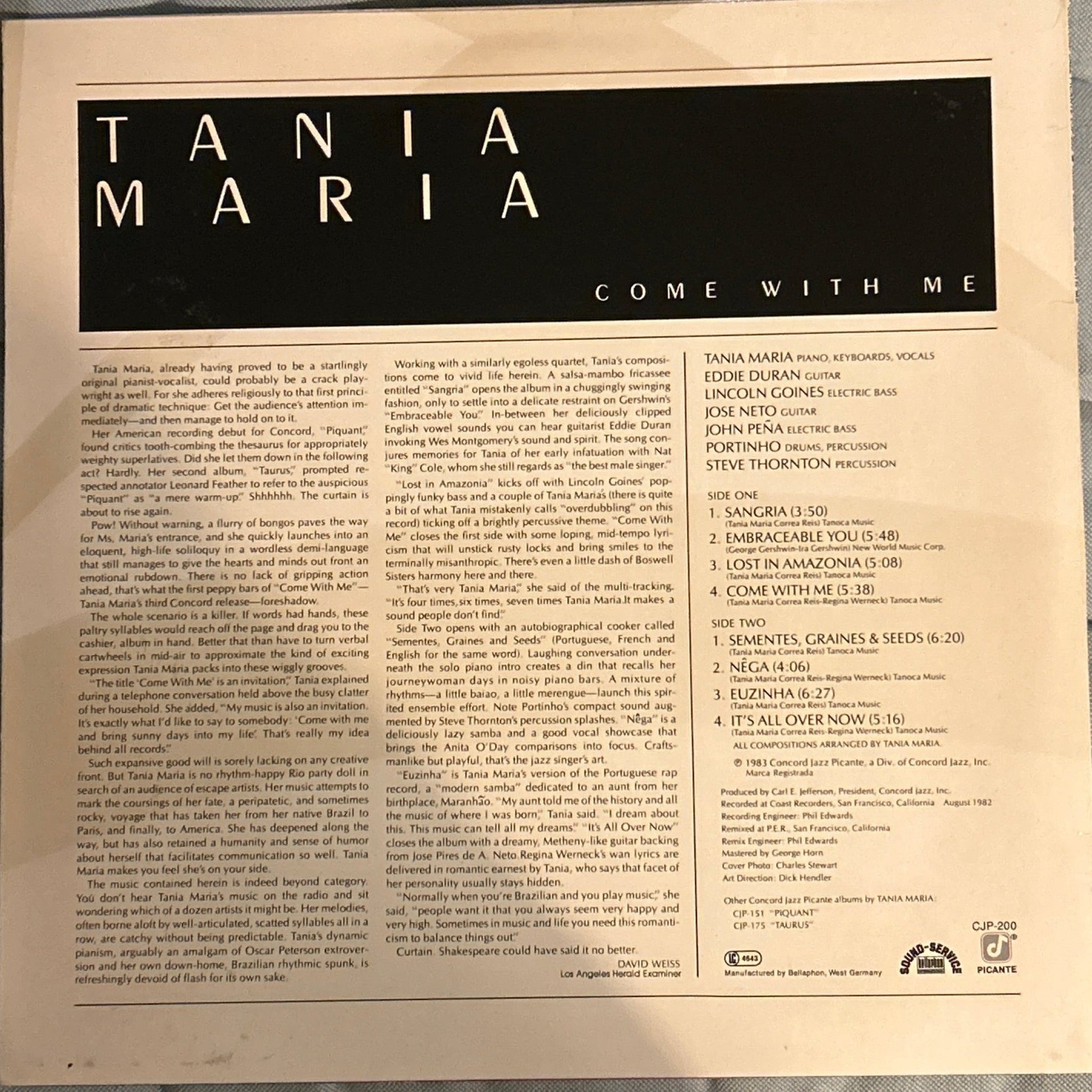 LP Tania Maria ‎– Come With Me 2ª Mano - DISCOS NAKASHA