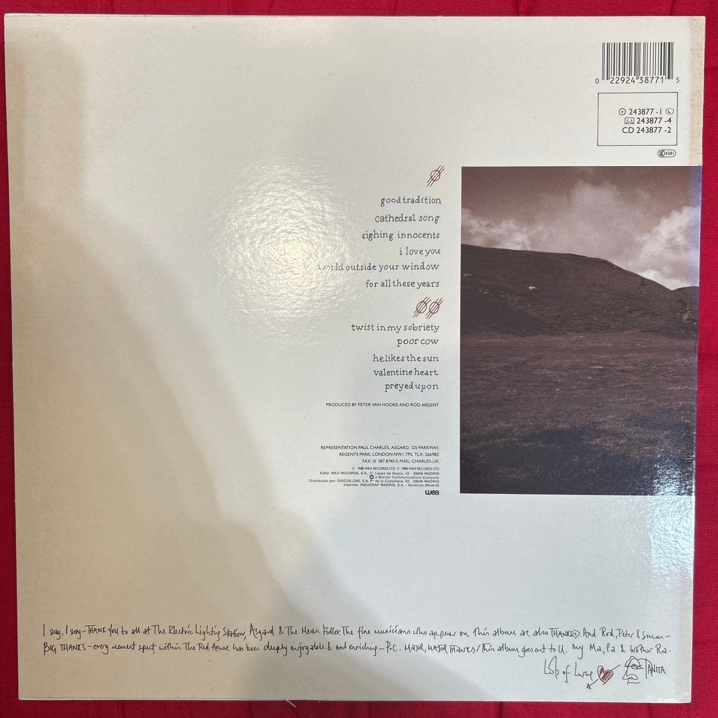 LP Tanita Tikaram ‎– Ancient Heart 2ª Mano - DISCOS NAKASHA