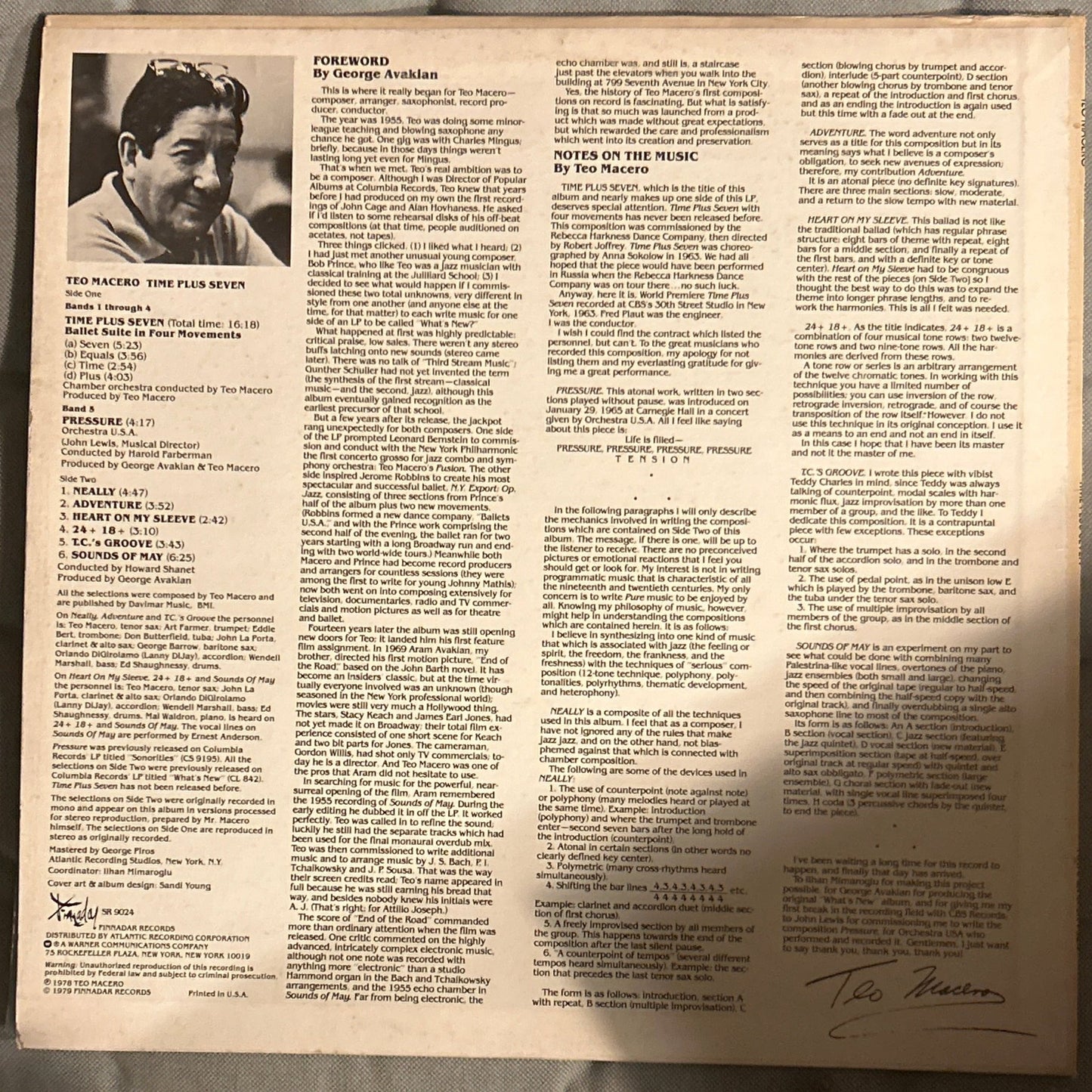 LP Teo Macero ‎– Time Plus Seven 2ª Mano - DISCOS NAKASHA