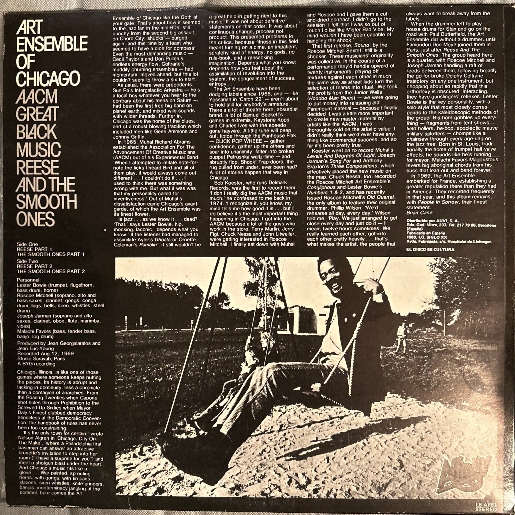LP The Art Ensemble Of Chicago ‎– Reese And The Smooth Ones 2ª Mano - DISCOS NAKASHA