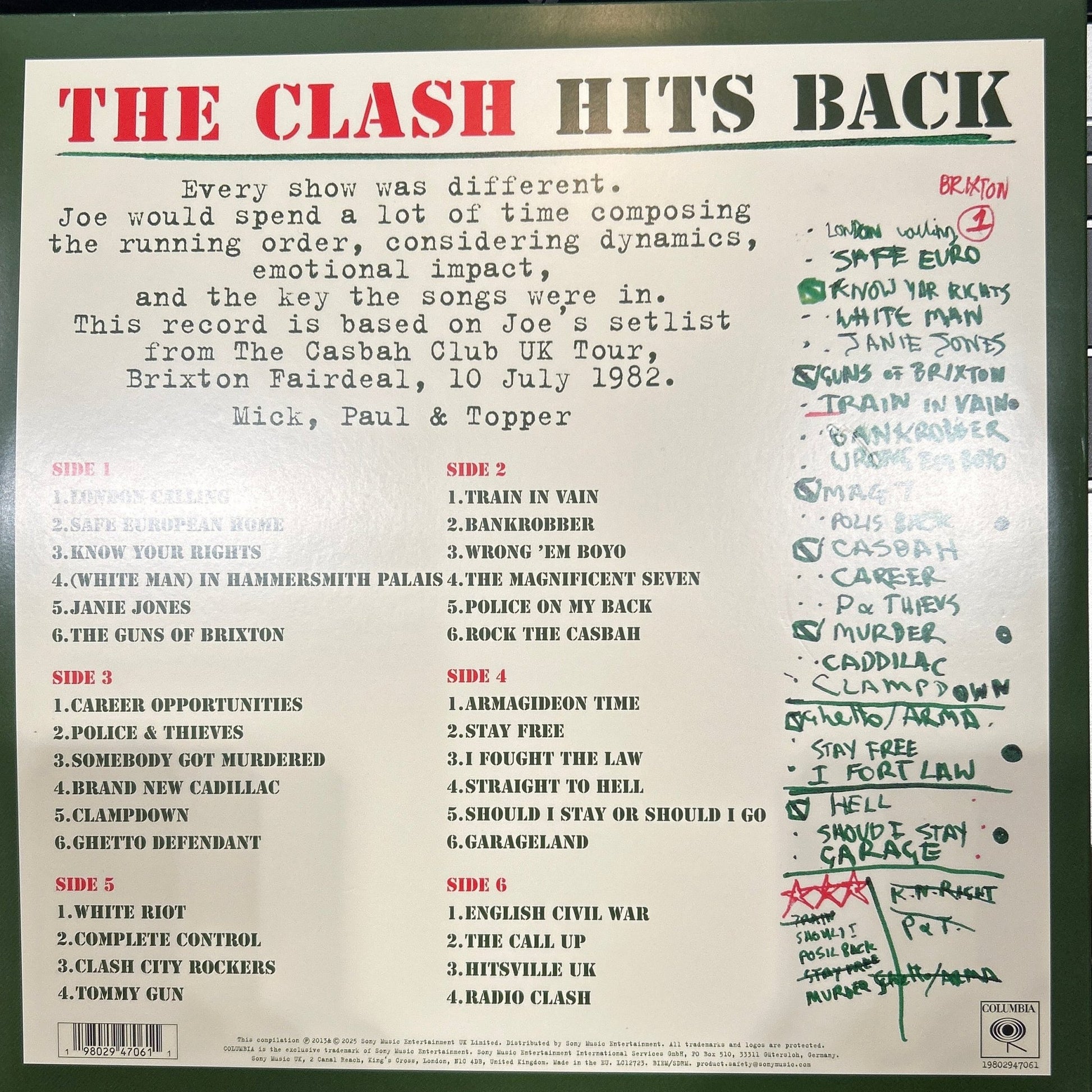 LP The Clash ‎– Hits Back 2ª Mano - DISCOS NAKASHA