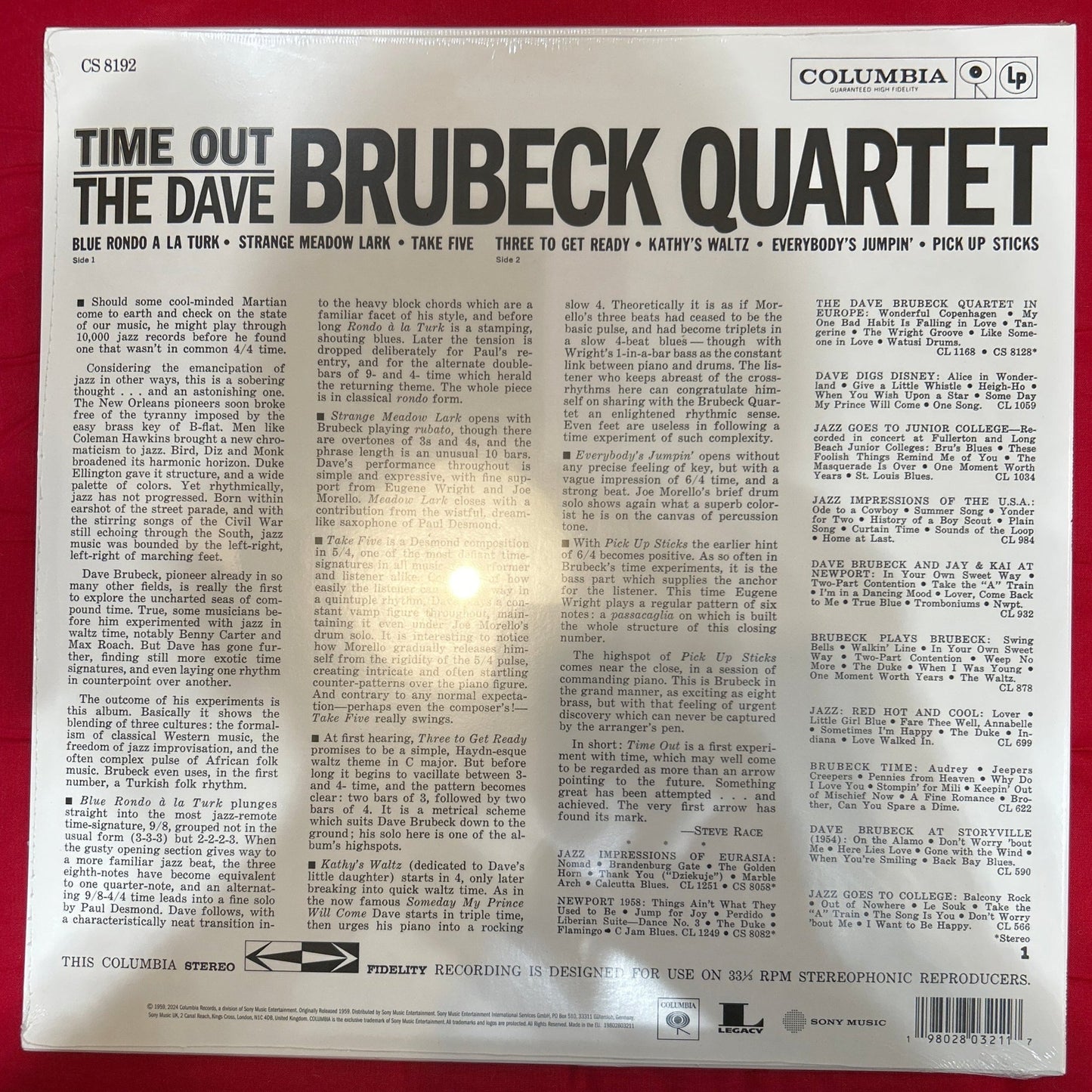 LP The David Brubeck quartet - Time out Nuevo precintado - DISCOS NAKASHA