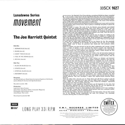 LP The Joe Harriott Quintet ‎– Movement Nuevo precintado - DISCOS NAKASHA