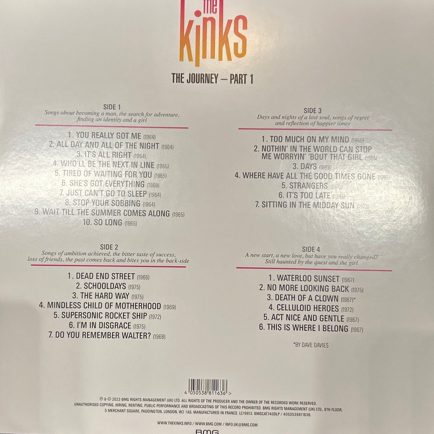 LP The Kinks – The Journey - Part 1 2ª Mano - DISCOS NAKASHA
