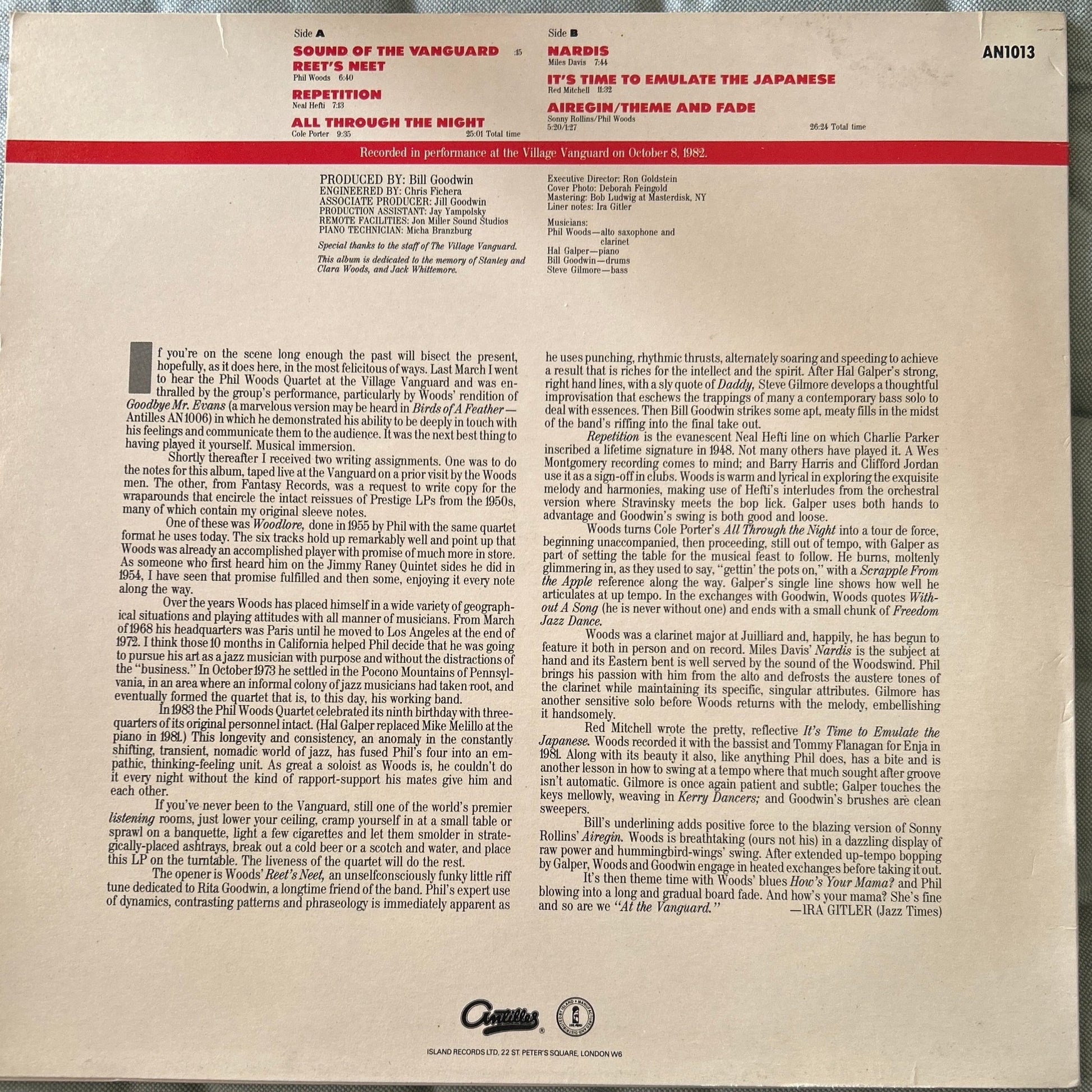 LP The Phil Woods Quartet ‎– At The Vanguard 2ª Mano - DISCOS NAKASHA