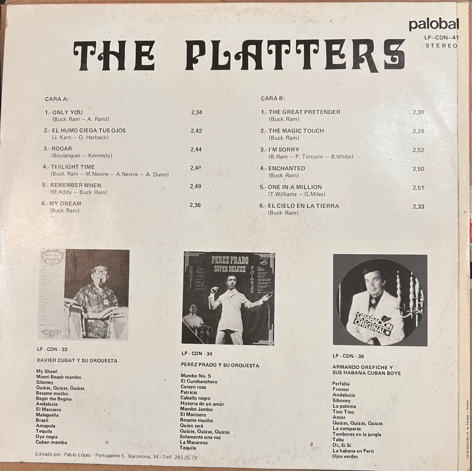 LP The Platters ‎– The Platters 2ª Mano (Producto exclusivo recogida en tienda) - DISCOS NAKASHA