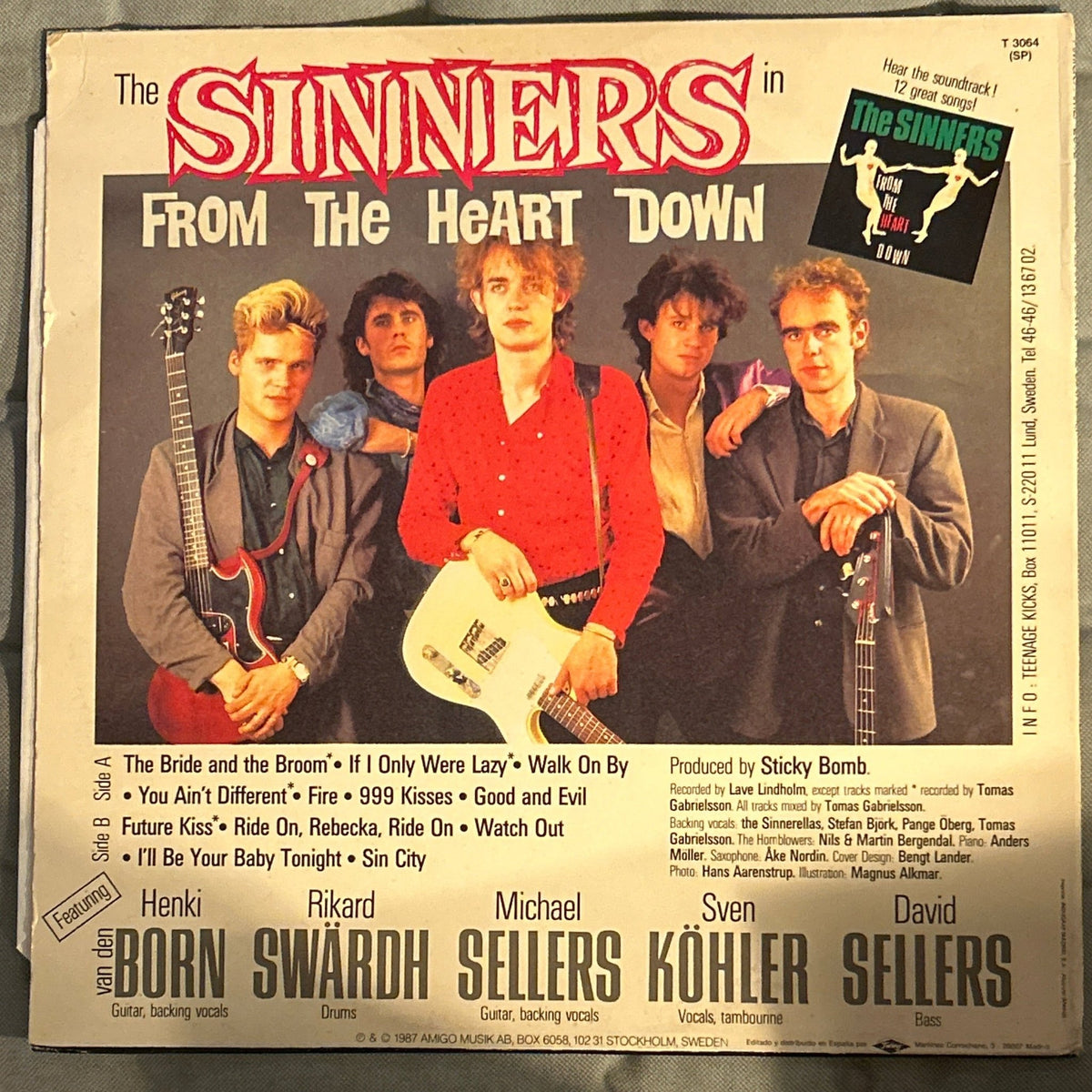 LP The Sinners ‎– From The Heart Down 2ª Mano - DISCOS NAKASHA