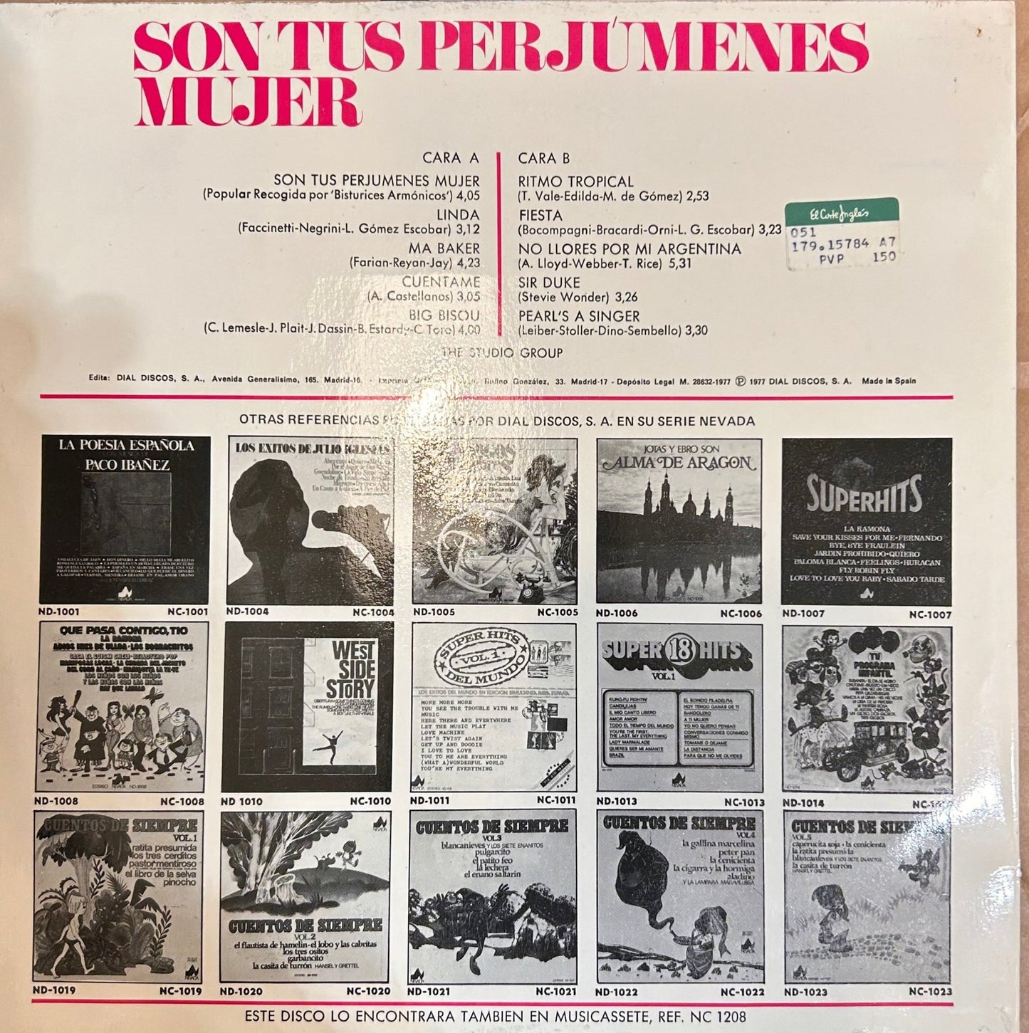 LP The Studio Group ‎– Son Tus Perjúmenes Mujer 2ª Mano - DISCOS NAKASHA