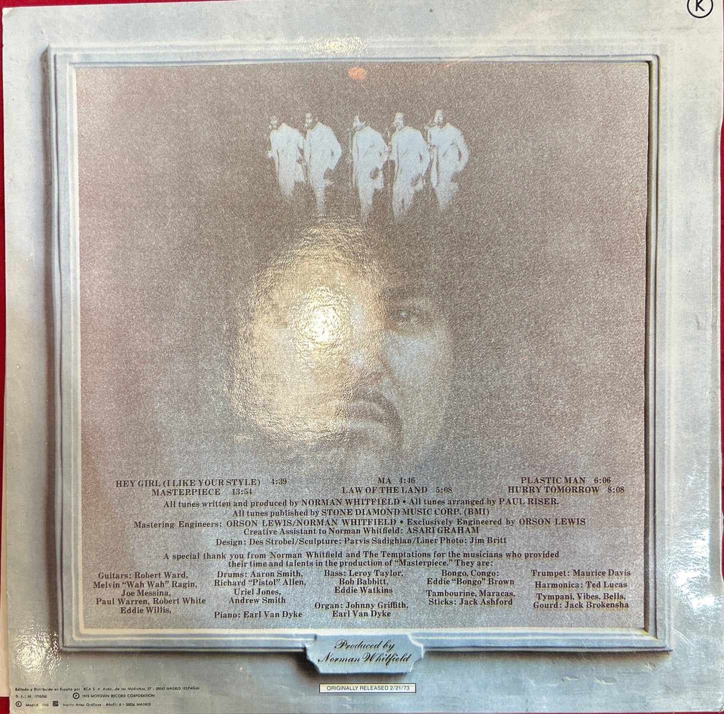 LP The Temptations – Masterpiece 2ª mano - DISCOS NAKASHA